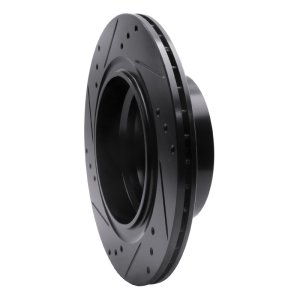 BMW Z4 Brake Rotor (1) - Rear Right - R1 Concepts - Drilled & Slotted - Black - `03-`08